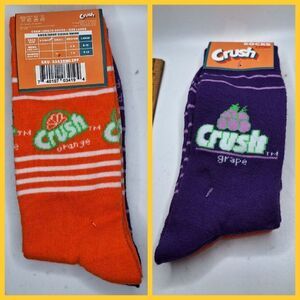 Crush orange and grape soda cream socks novelty graphic design